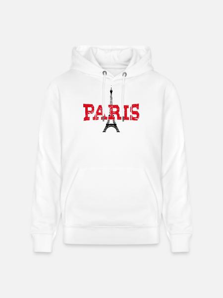 Paris, the city of love - Stanley/Stella CRUISER Unisex Organic Hoodie - white