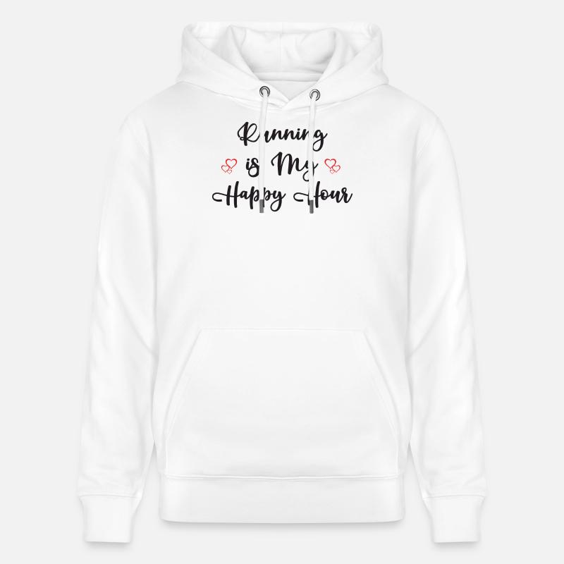 Courir est mon Happy Hour - Sweat à capuche bio CRUISER Stanley/Stella Unisexe - blanc