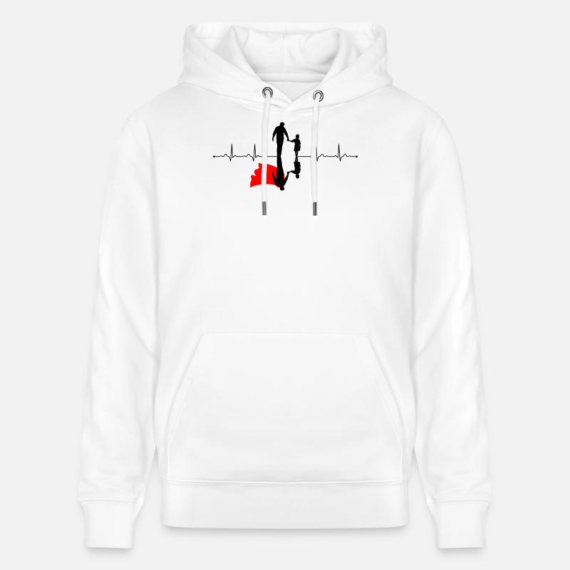 Silhouette d’Ombre Cramoisie - Sweat à capuche bio CRUISER Stanley/Stella Unisexe - blanc