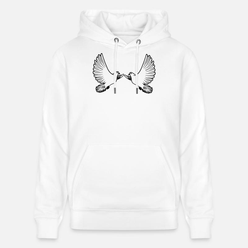 Deux pigeons transparents - Sweat à capuche bio CRUISER Stanley/Stella Unisexe - blanc