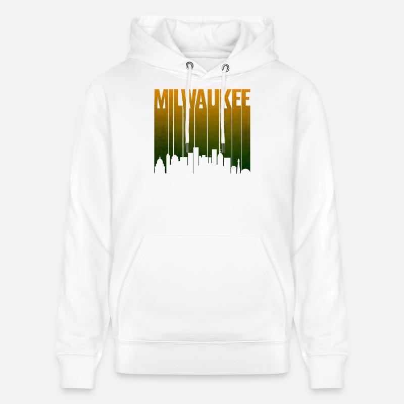 Milwaukee Skyline Gradient Silhouette - Stanley/Stella Unisex Bio-Hoodie CRUISER  - Weiß