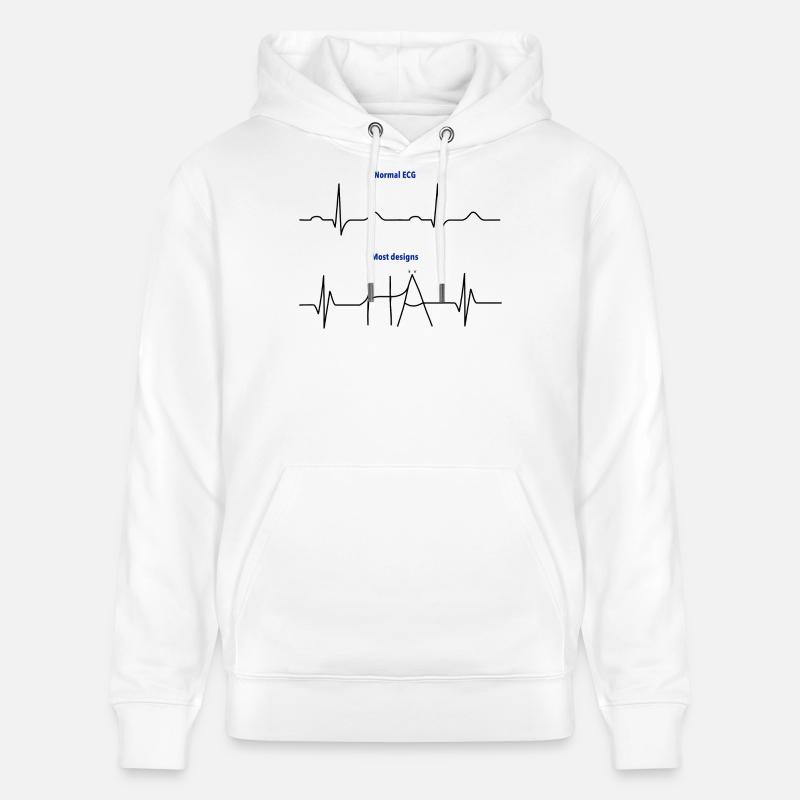 Électrocardiogramme (ECG) - Normal versus Hä? - Sweat à capuche bio CRUISER Stanley/Stella Unisexe - blanc