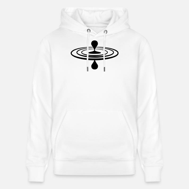 Logo de pleine conscience Drop Water - Sweat à capuche bio CRUISER Stanley/Stella Unisexe - blanc