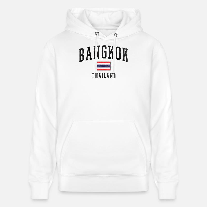 Bande minimale du drapeau thaïlandais - Sweat à capuche bio CRUISER Stanley/Stella Unisexe - blanc