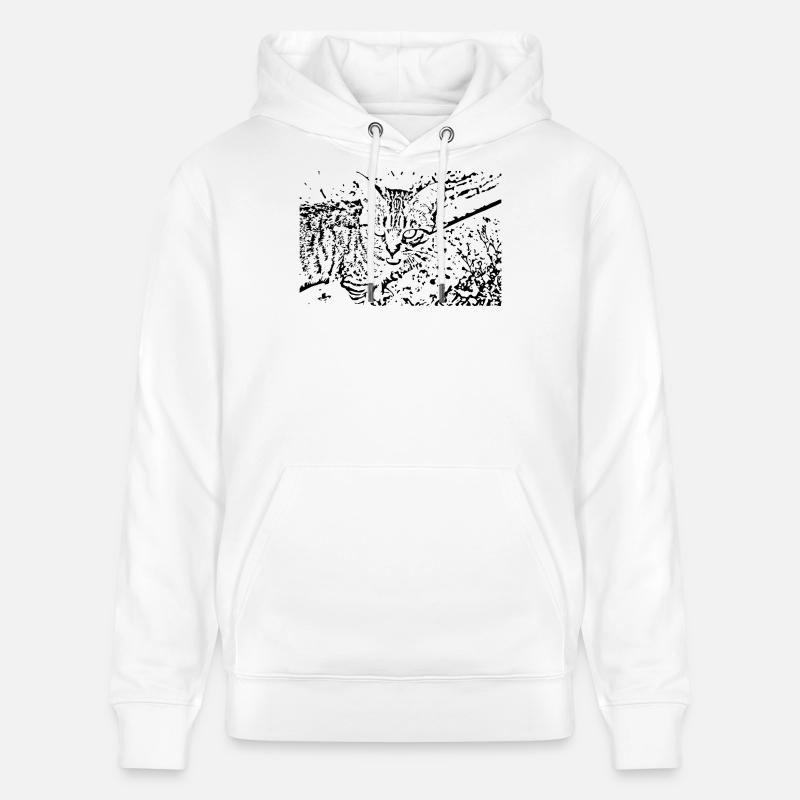 chat chaton noir mignon - Sweat à capuche bio CRUISER Stanley/Stella Unisexe - blanc