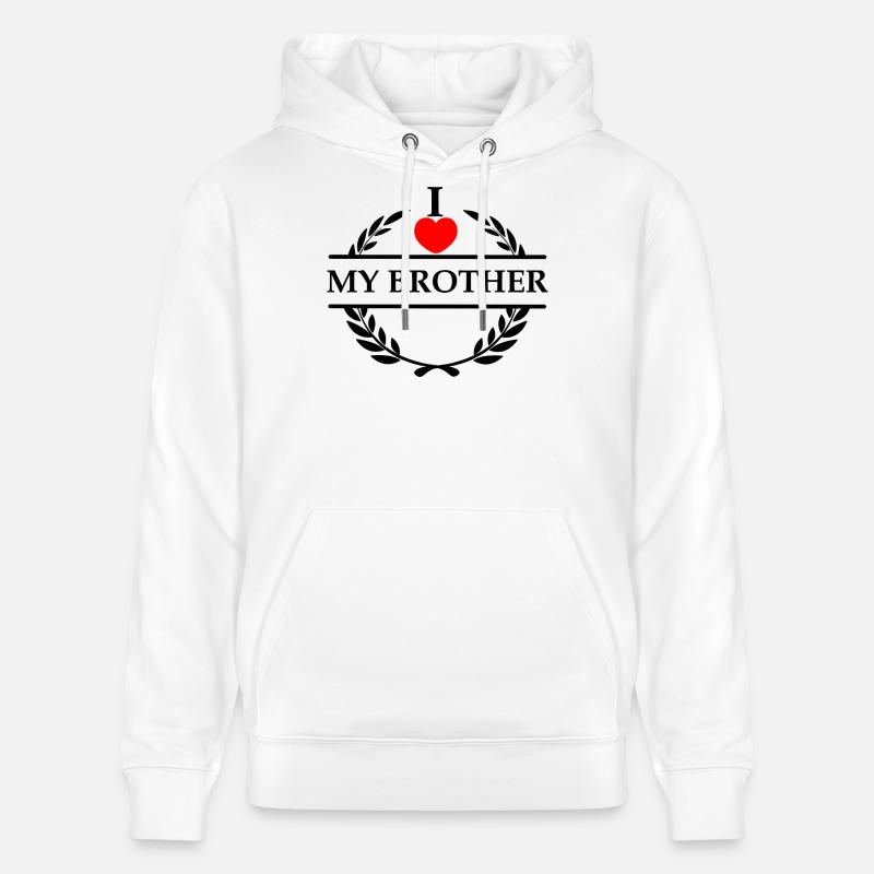 J’aime mon frère - Sweat à capuche bio CRUISER Stanley/Stella Unisexe - blanc