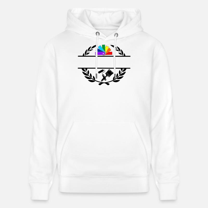 Farbfächerdeck in Lorbeerkranz mit Pinselroller - Stanley/Stella Unisex Bio-Hoodie CRUISER  - Weiß