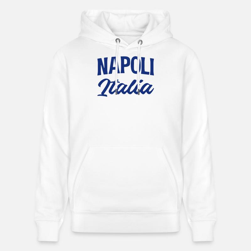 Napoli Italia Script in Blue - Sweat à capuche bio CRUISER Stanley/Stella Unisexe - blanc