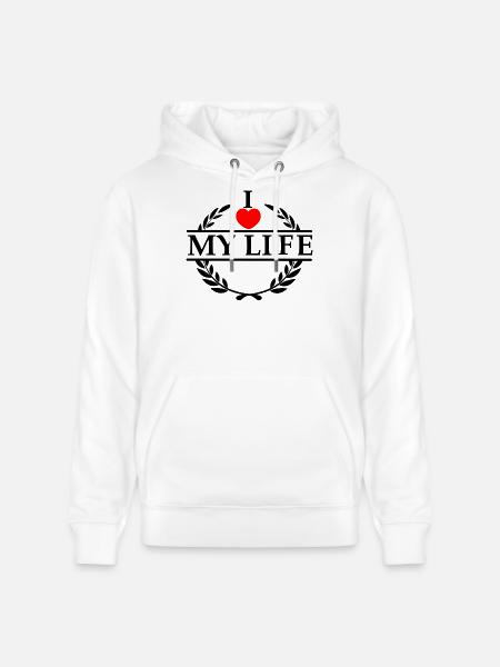 Elsker dit hjerte 020 - Stanley/Stella CRUISER økologisk unisex-hoodie - hvid