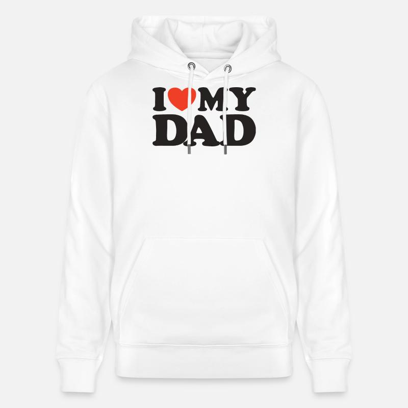 J’aime ma chemise Dad Heart - Sweat à capuche bio CRUISER Stanley/Stella Unisexe - blanc