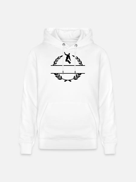 Snowboarder in laurel wreath - Stanley/Stella CRUISER Unisex Organic Hoodie - white