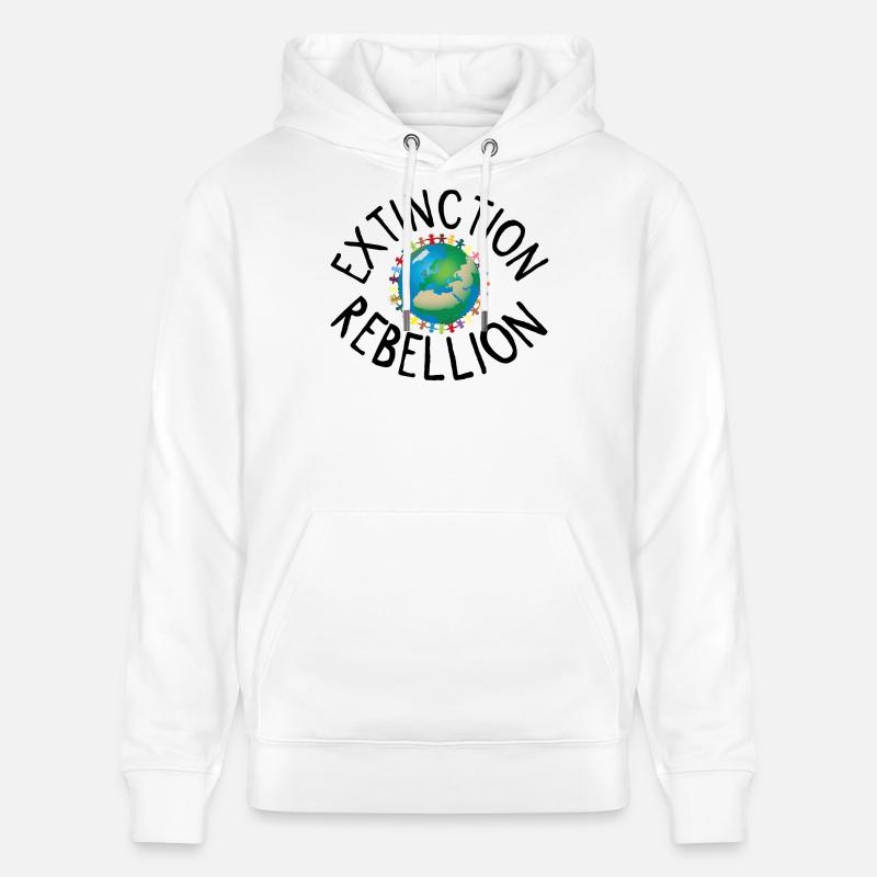 Extinction Rebellion Collier Humain noir - Sweat à capuche bio CRUISER Stanley/Stella Unisexe - blanc