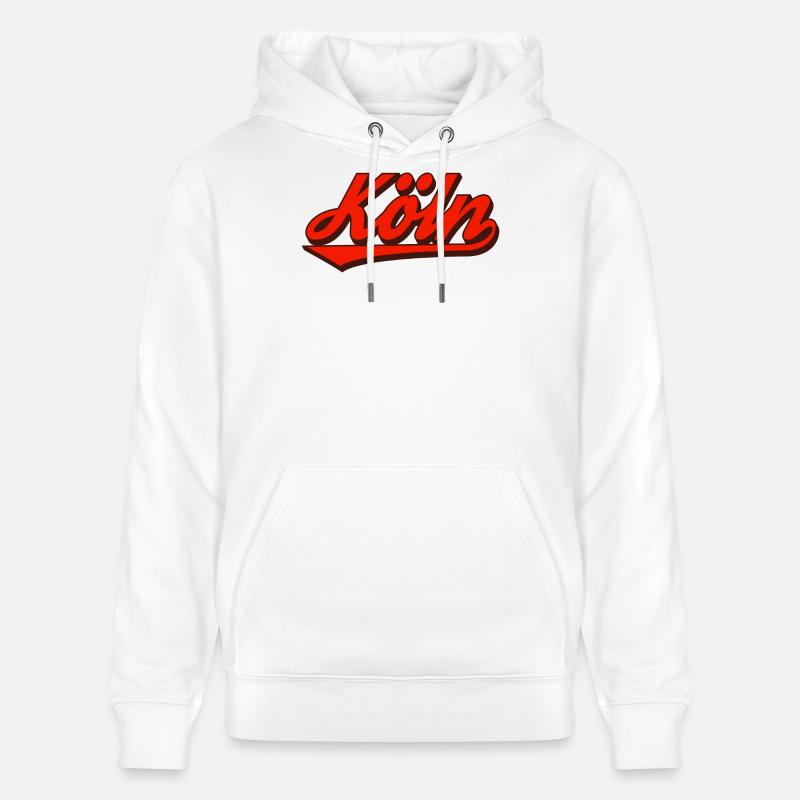 Köln Retro Script Logo Rot - Stanley/Stella Unisex Bio-Hoodie CRUISER  - Weiß