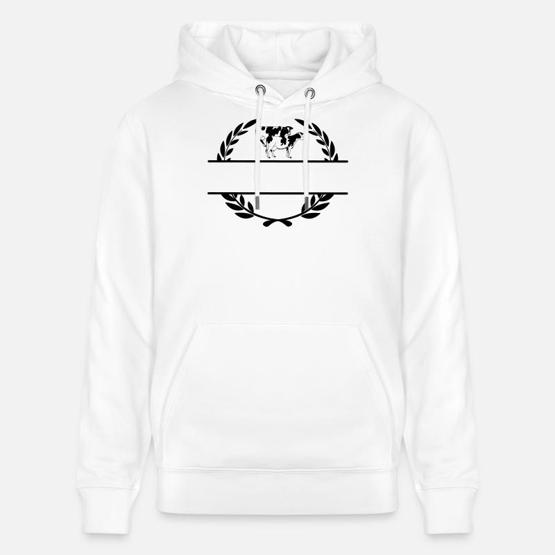 Monogramme de vaches laitières - Sweat à capuche bio CRUISER Stanley/Stella Unisexe - blanc