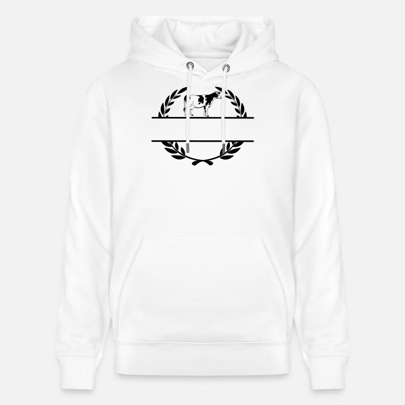 Monogramme de vache laitière - Sweat à capuche bio CRUISER Stanley/Stella Unisexe - blanc