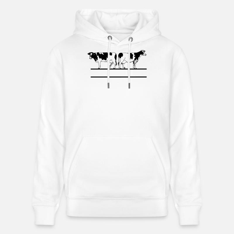 Monogramme de vache transparent - Sweat à capuche bio CRUISER Stanley/Stella Unisexe - blanc