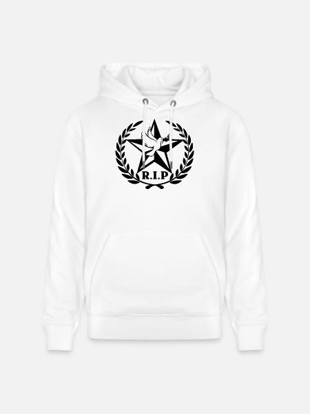 R.I.P Star pigeon laurel wreath - Stanley/Stella CRUISER Unisex Organic Hoodie - white