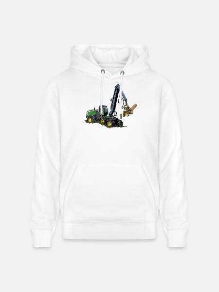 Moissonneuse-batteuse, Moissonneuse-batteuse - Sweat à capuche bio CRUISER Stanley/Stella Unisexe - blanc