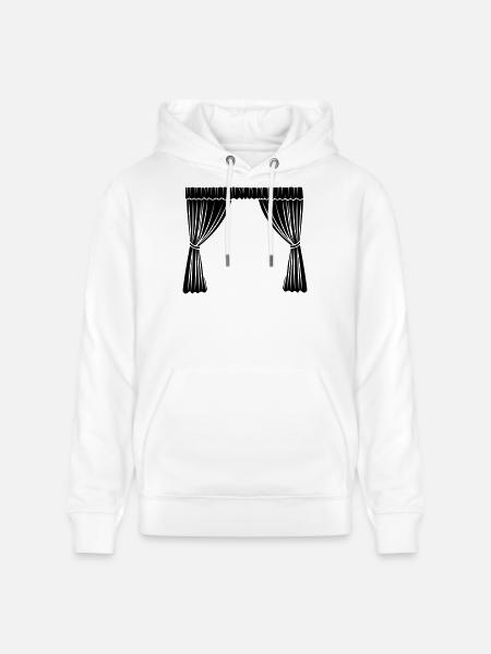 Curtains logo - Stanley/Stella CRUISER Unisex Organic Hoodie - white