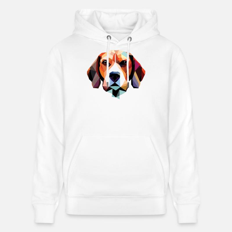 Polygone de chien beagle - Sweat à capuche bio CRUISER Stanley/Stella Unisexe - blanc