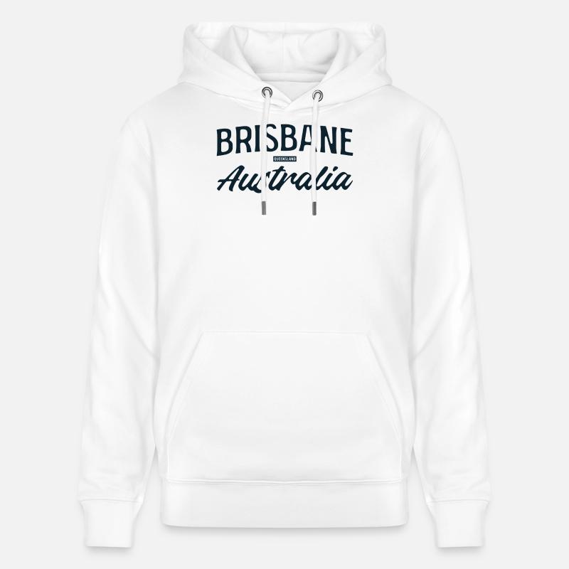 Brisbane Australie Script - Sweat à capuche bio CRUISER Stanley/Stella Unisexe - blanc