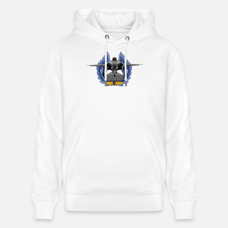 F-35 Lightning II - Sweat à capuche bio CRUISER Stanley/Stella Unisexe - blanc
