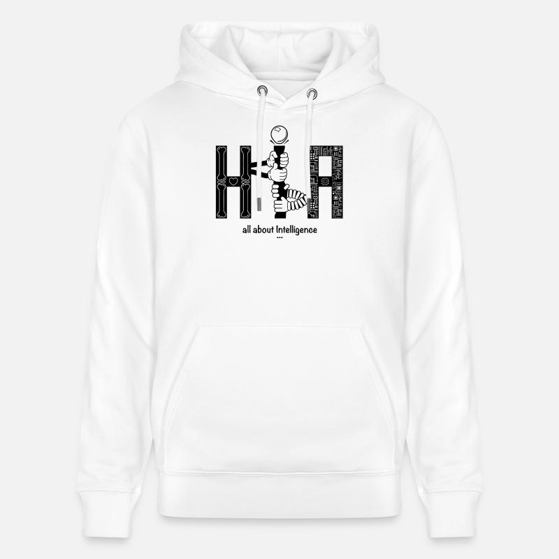 Human vs Artificial Intelligence AI - Stanley/Stella CRUISER Unisex Organic Hoodie - white