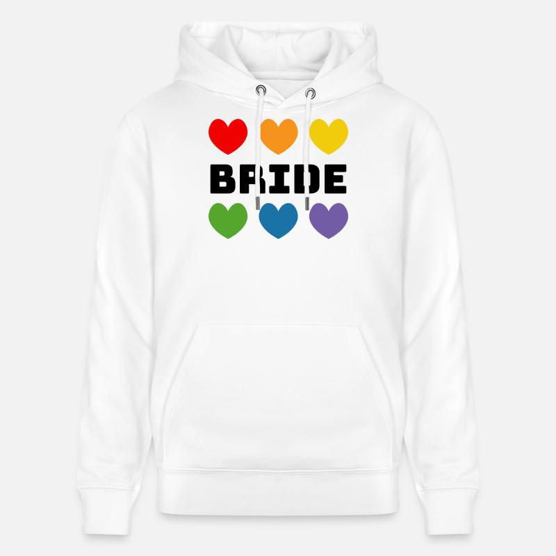 Rainbow Hearts Bride noir - Sweat à capuche bio CRUISER Stanley/Stella Unisexe - blanc
