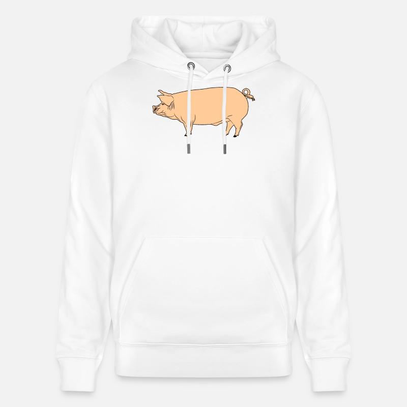 Cochon rose - Sweat à capuche bio CRUISER Stanley/Stella Unisexe - blanc