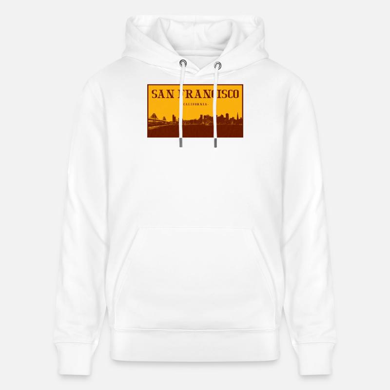 Rétro Skyline de San Francisco - Sweat à capuche bio CRUISER Stanley/Stella Unisexe - blanc