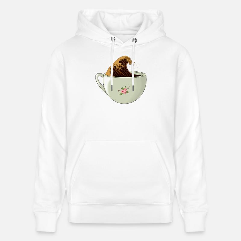 La grande vague de caféine - Sweat à capuche bio CRUISER Stanley/Stella Unisexe - blanc