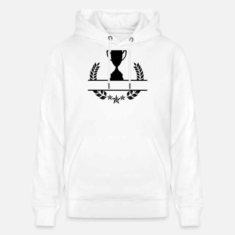 Coupe monogramme de couronne de laurier - Sweat à capuche bio CRUISER Stanley/Stella Unisexe - blanc