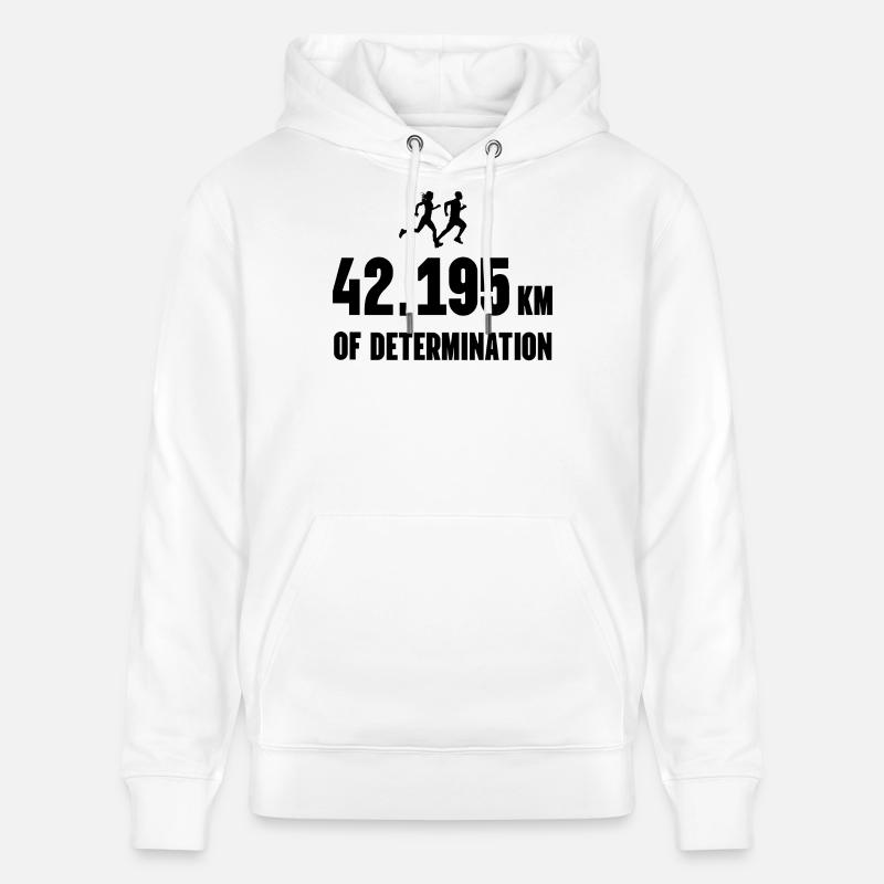 Marathon - 42 195 km de détermination - Sweat à capuche bio CRUISER Stanley/Stella Unisexe - blanc