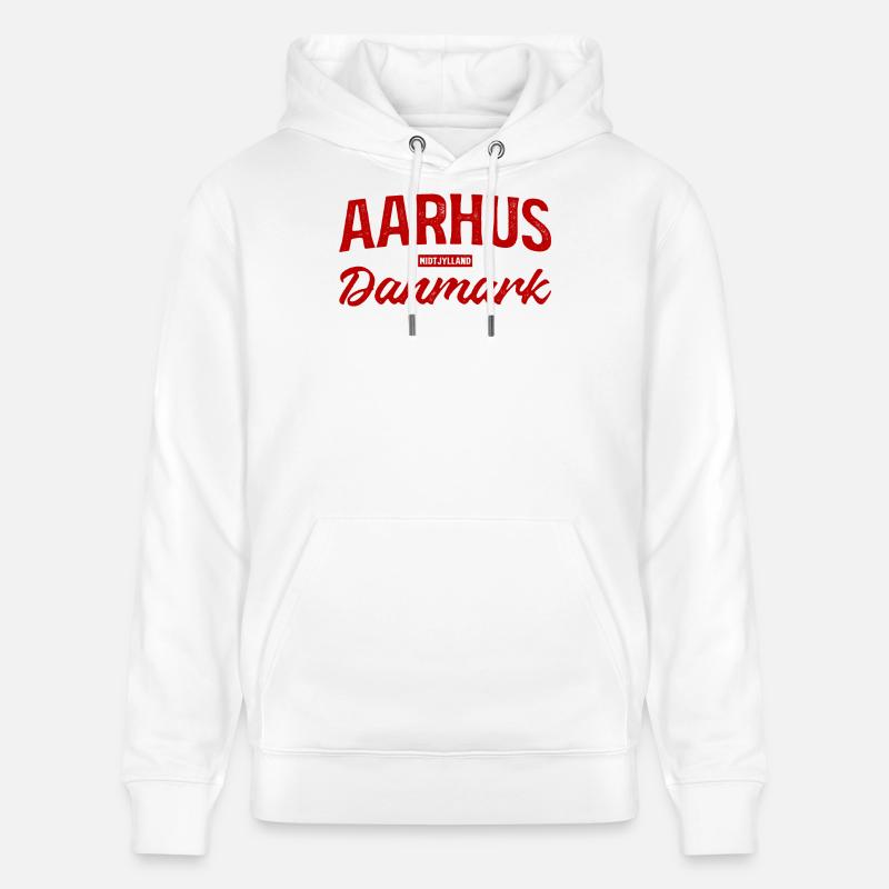 Aarhus Danmark Lettrage Rétro - Sweat à capuche bio CRUISER Stanley/Stella Unisexe - blanc