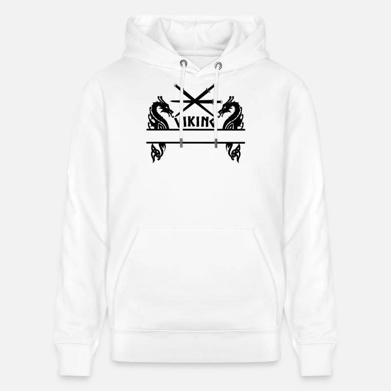Wikinger Drei Schwerter Zwei Drachen Wikinger - Stanley/Stella Unisex Bio-Hoodie CRUISER  - Weiß