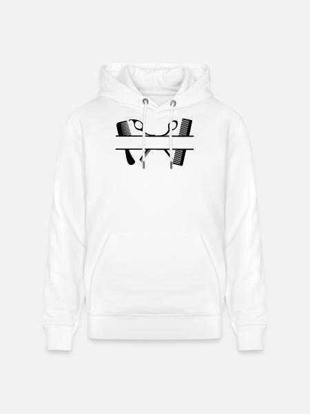Zwei Kämme und Scheren Textbanner - Stanley/Stella Unisex Bio-Hoodie CRUISER - Weiß