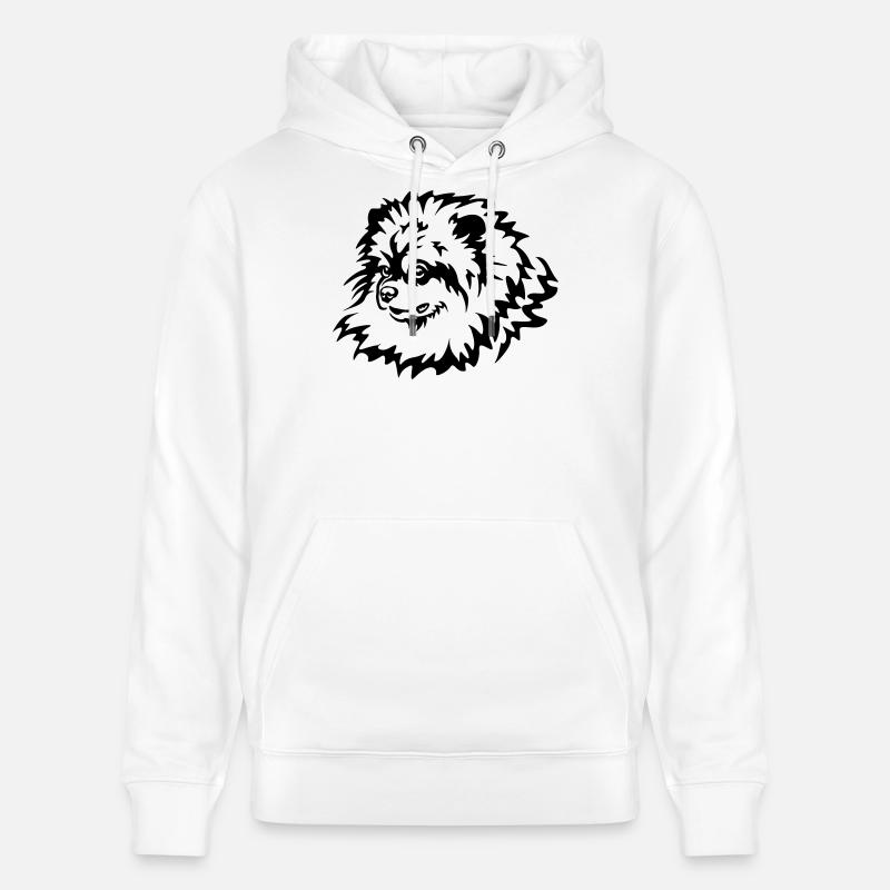 Tête de Spitz miniature - Sweat à capuche bio CRUISER Stanley/Stella Unisexe - blanc