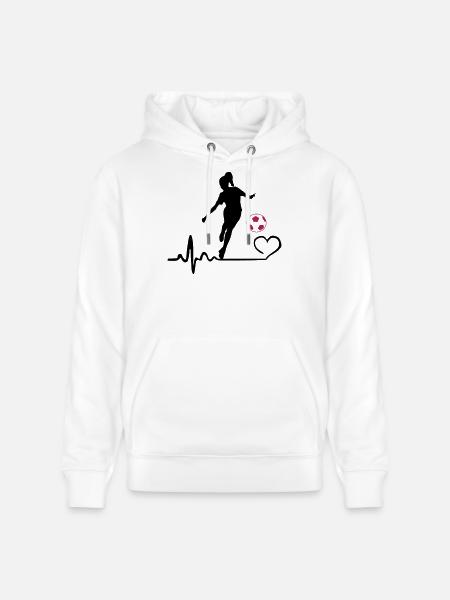 Fußballerin Herzschlag - Stanley/Stella Unisex Bio-Hoodie CRUISER - Weiß