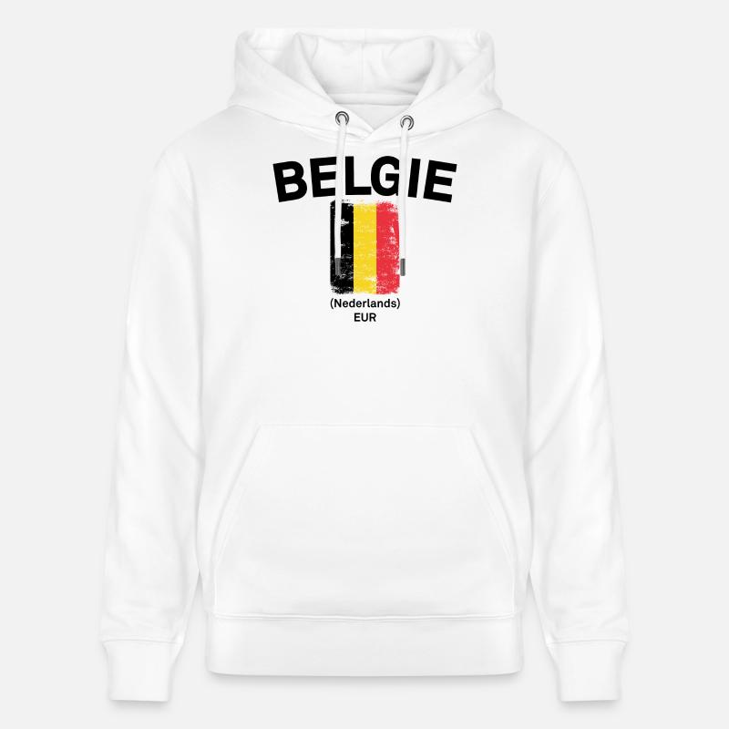 Drapeau belge des broussailles vieilli - Sweat à capuche bio CRUISER Stanley/Stella Unisexe - blanc