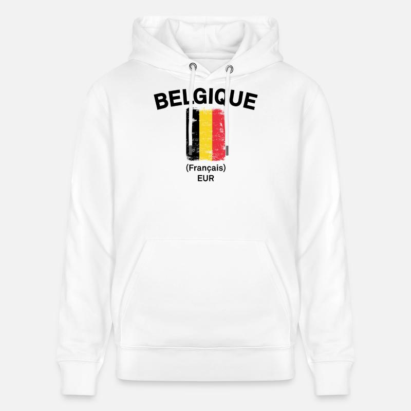 Bande grunge du drapeau belge - Sweat à capuche bio CRUISER Stanley/Stella Unisexe - blanc