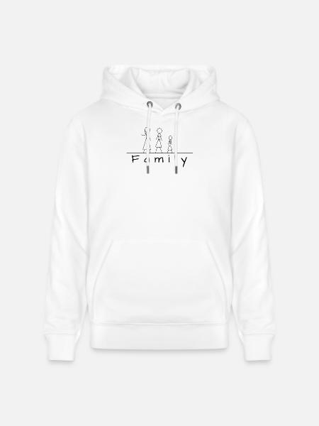 Stick figure family - Stanley/Stella CRUISER Unisex Organic Hoodie - white