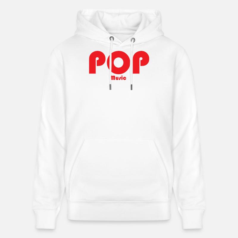 Conception de musique POP rétro rouge - Sweat à capuche bio CRUISER Stanley/Stella Unisexe - blanc