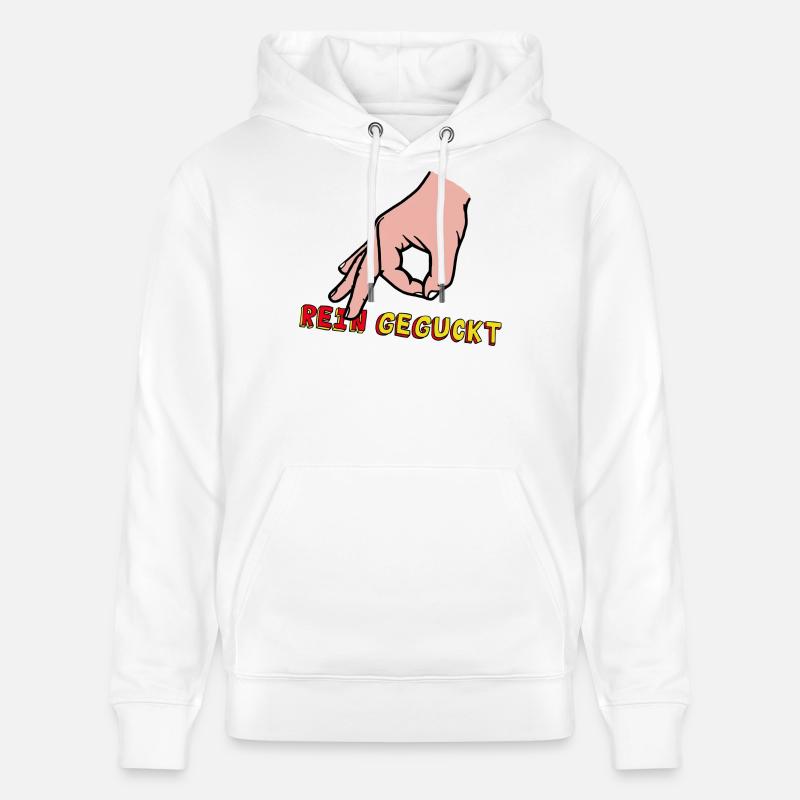 Comic-Hand Zeigefinger mit Retro Text - Stanley/Stella Unisex Bio-Hoodie CRUISER  - Weiß