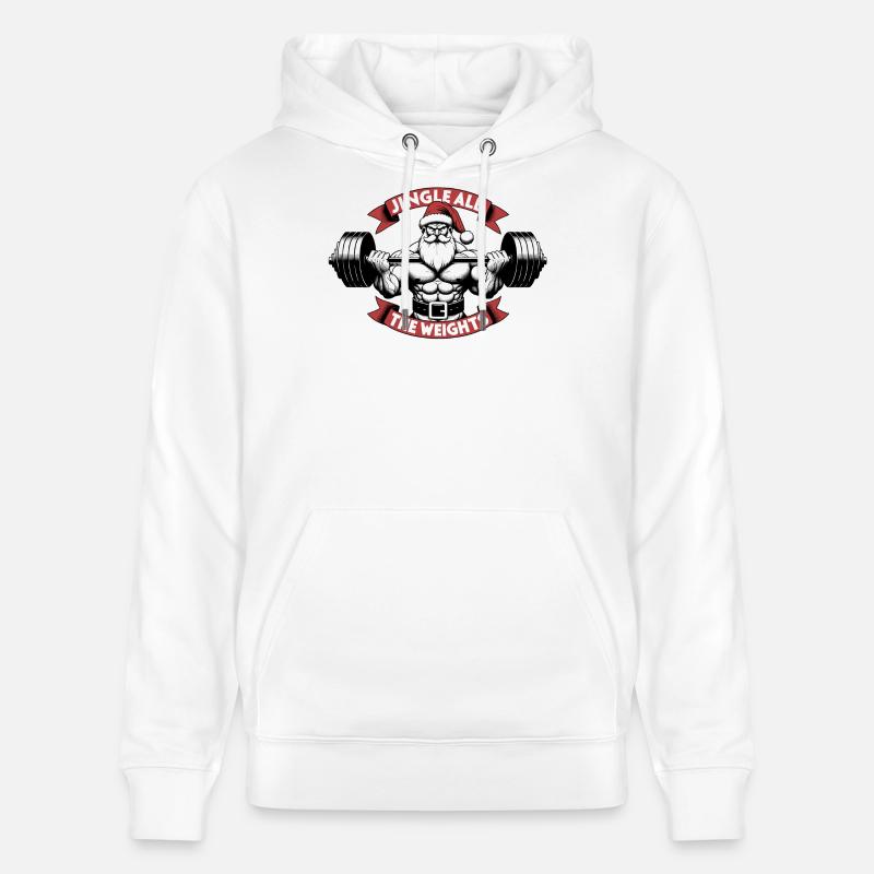Weihnachtsgeschenk - Jingle All The Weights - Stanley/Stella Unisex Bio-Hoodie CRUISER  - Weiß