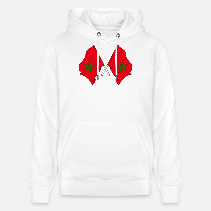 Deux drapeaux du Maroc croisés - Sweat à capuche bio CRUISER Stanley/Stella Unisexe - blanc