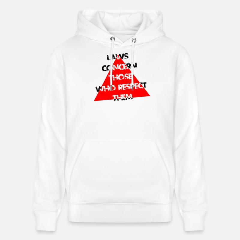 Triangle Rouge Distress Typographie - Sweat à capuche bio CRUISER Stanley/Stella Unisexe - blanc