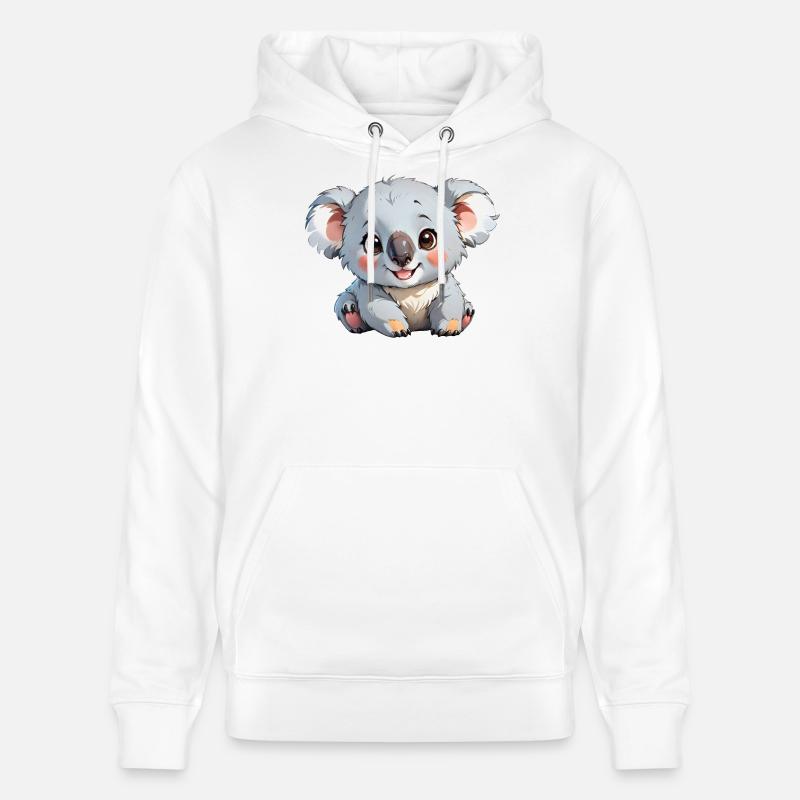 Koala de dessin animé mignon - Sweat à capuche bio CRUISER Stanley/Stella Unisexe - blanc