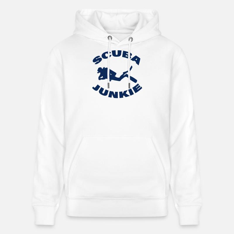 ACCRO À LA PLONGÉE SOUS-MARINE - Sweat à capuche bio CRUISER Stanley/Stella Unisexe - blanc