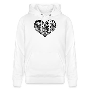 summer love her - Stanley/Stella Unisex Bio-Hoodie CRUISER  - Weiß - Vorne - Alina (178cm) & Michal (187cm)