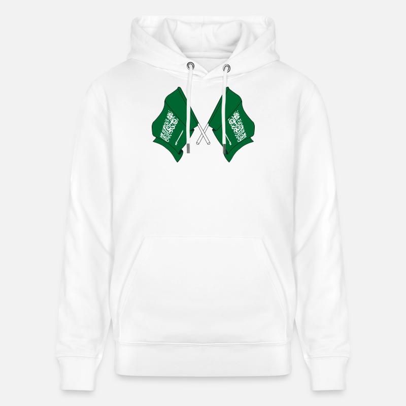 Deux drapeaux Arabie Saoudite - Sweat à capuche bio CRUISER Stanley/Stella Unisexe - blanc